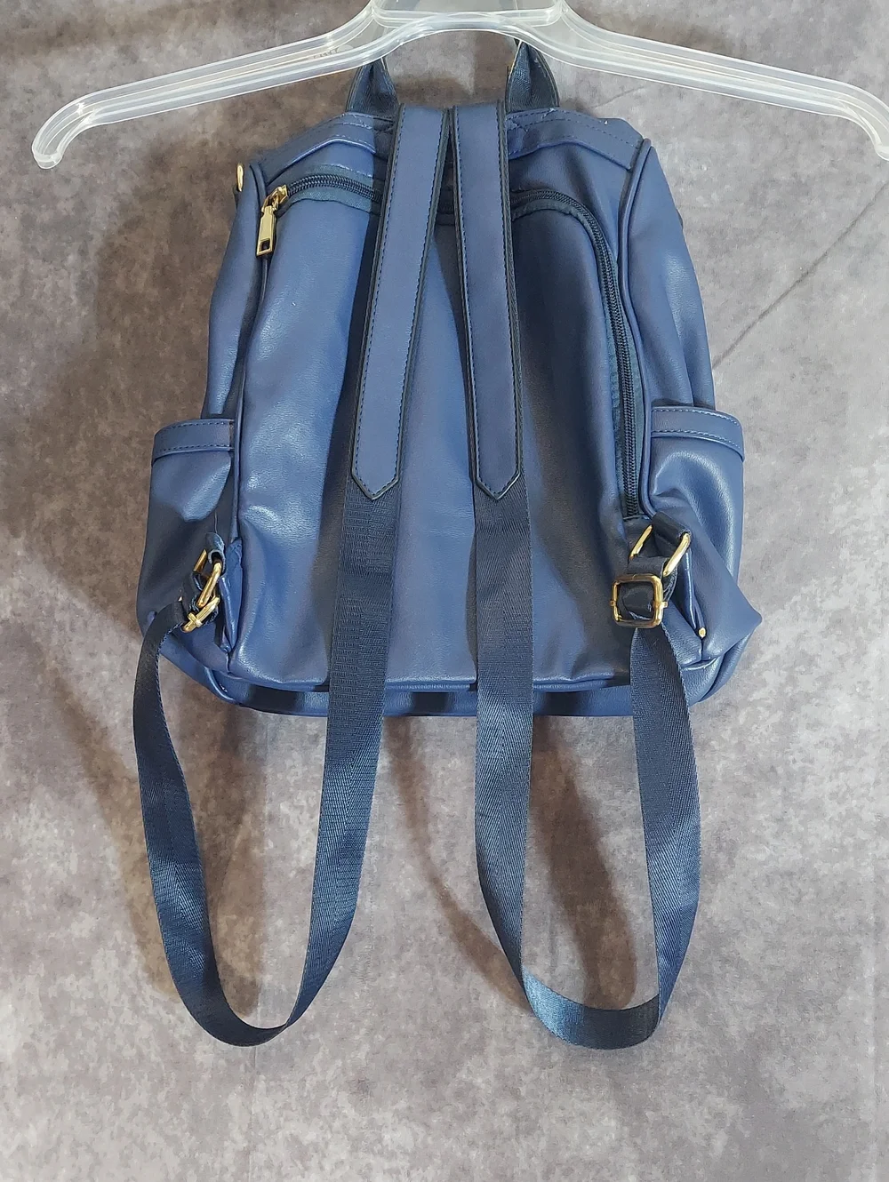 CLUCI Navy Blue Faux Leather Convertible Backpack Purse - Everyday Bag